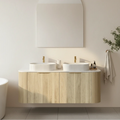 Wall-Mounted PVC Fluted Curved Cabinet with Inner Drawers — detail 4