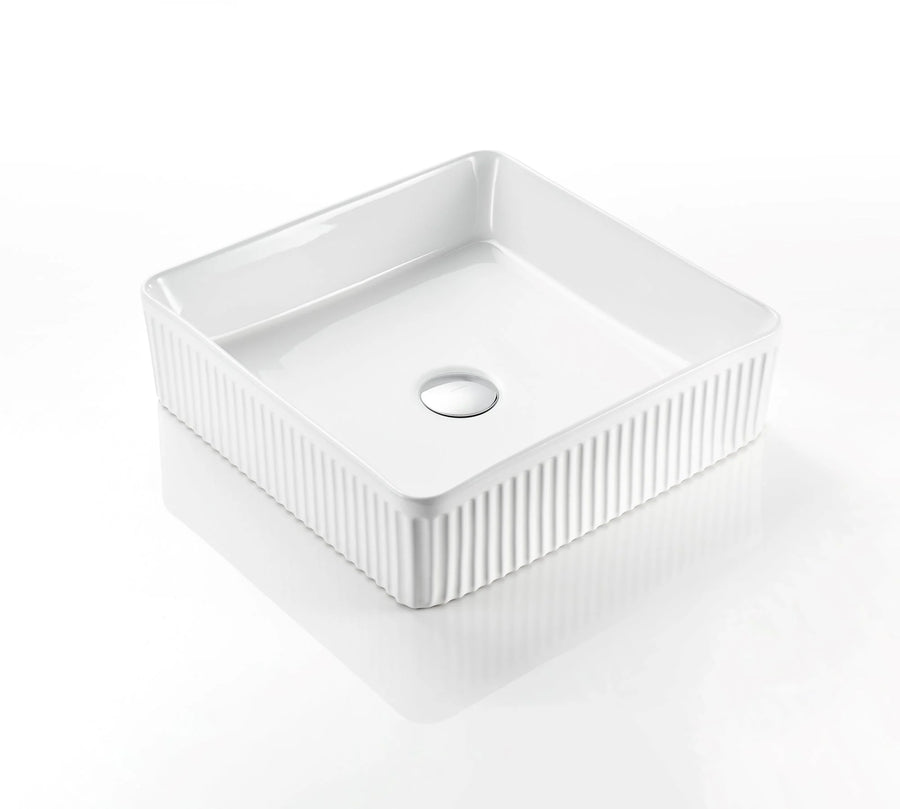 Cascade Fluted Square Art Basin