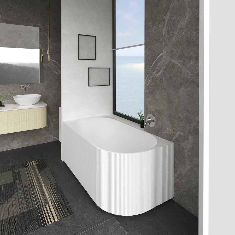 Cora Fluted Corner Bathtub