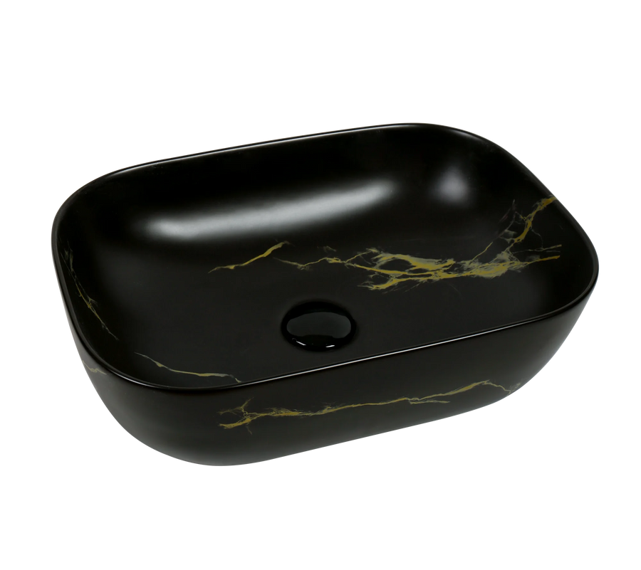 Rectangular Premium Ceramic Marble Above-Counter Basin