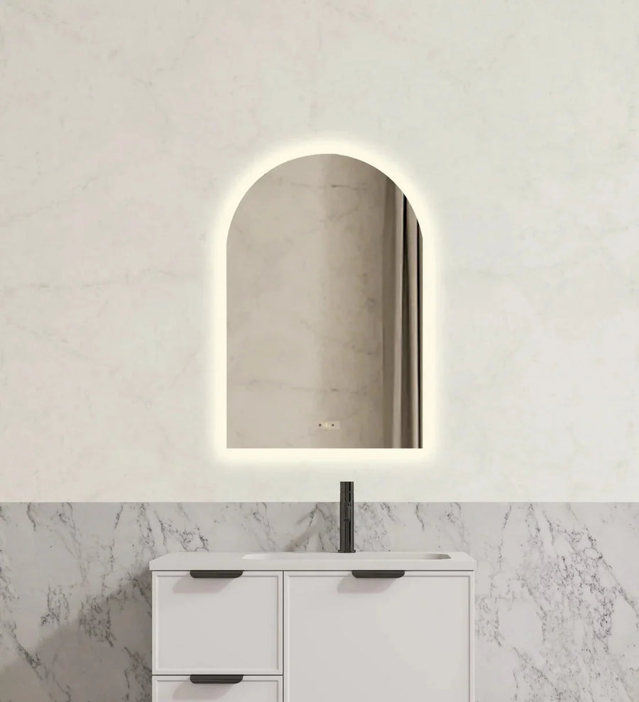 Aura Arch Backlit LED Mirror – Smart Touch Frameless Wall Mirror