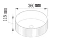 Vito Geneva Fluted Round Premium Ceramic Above-Counter Basin — detail 6