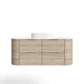 Vito Briona Fluted Wall hung Curved Cabinet with Soft Closing Drawers — product view