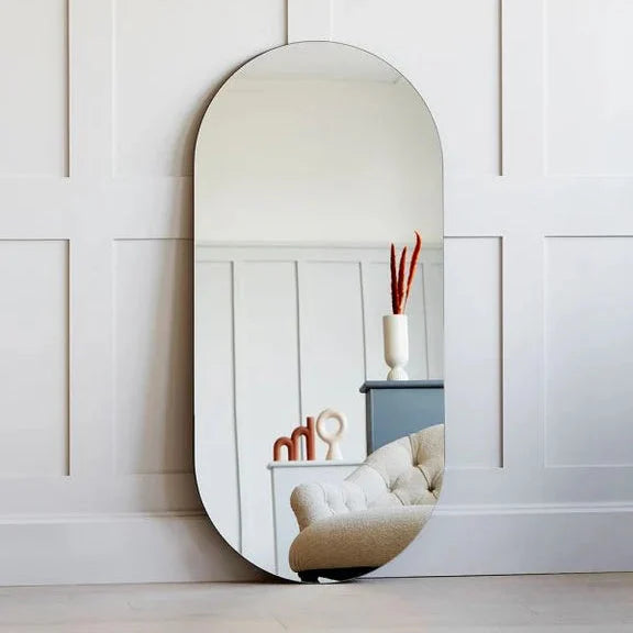 Oval Plain Mirror, Pencil Edge