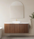 Wall-Mounted PVC Fluted Curved Cabinet with Inner Drawers — detail 5