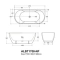 Aria Back to Wall Bathtub-Non-overflow — detail 5