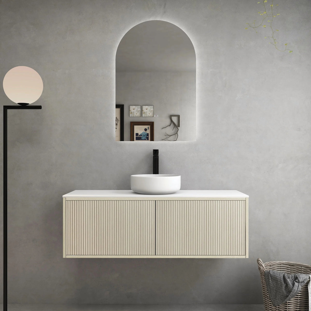Bellevue Slim Wall-Mounted Vanity (Right Drawer)