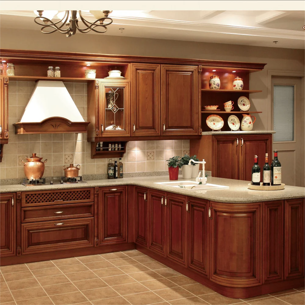 Custom Red Oak Solid Wood Cabinets